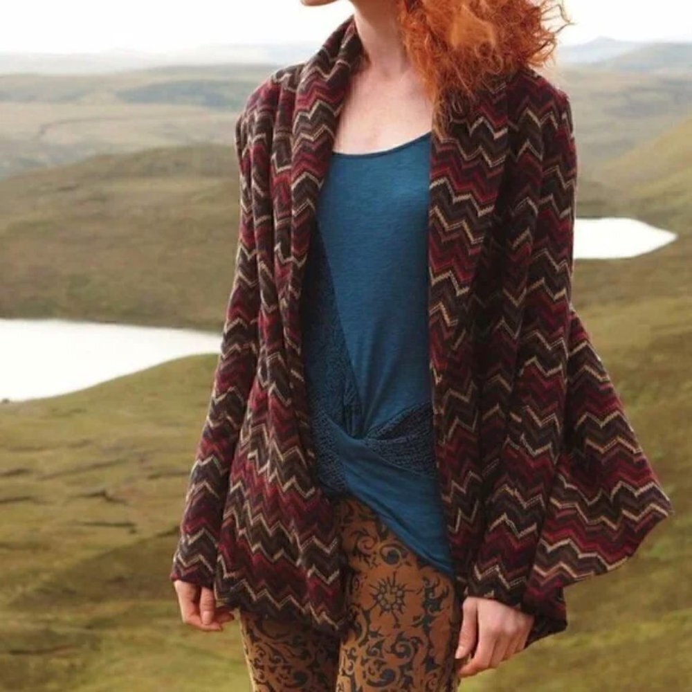 Anthropologie Otis & Maclain Chevron Sweater Coat XS
